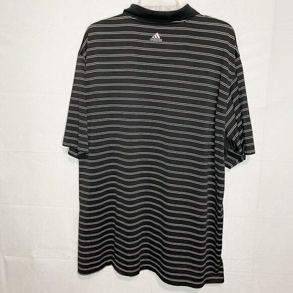 Adidas Clima Cool Golf Polo Shirt Mens XXL Striped Black Short Sleeve - Picture 3 of 3